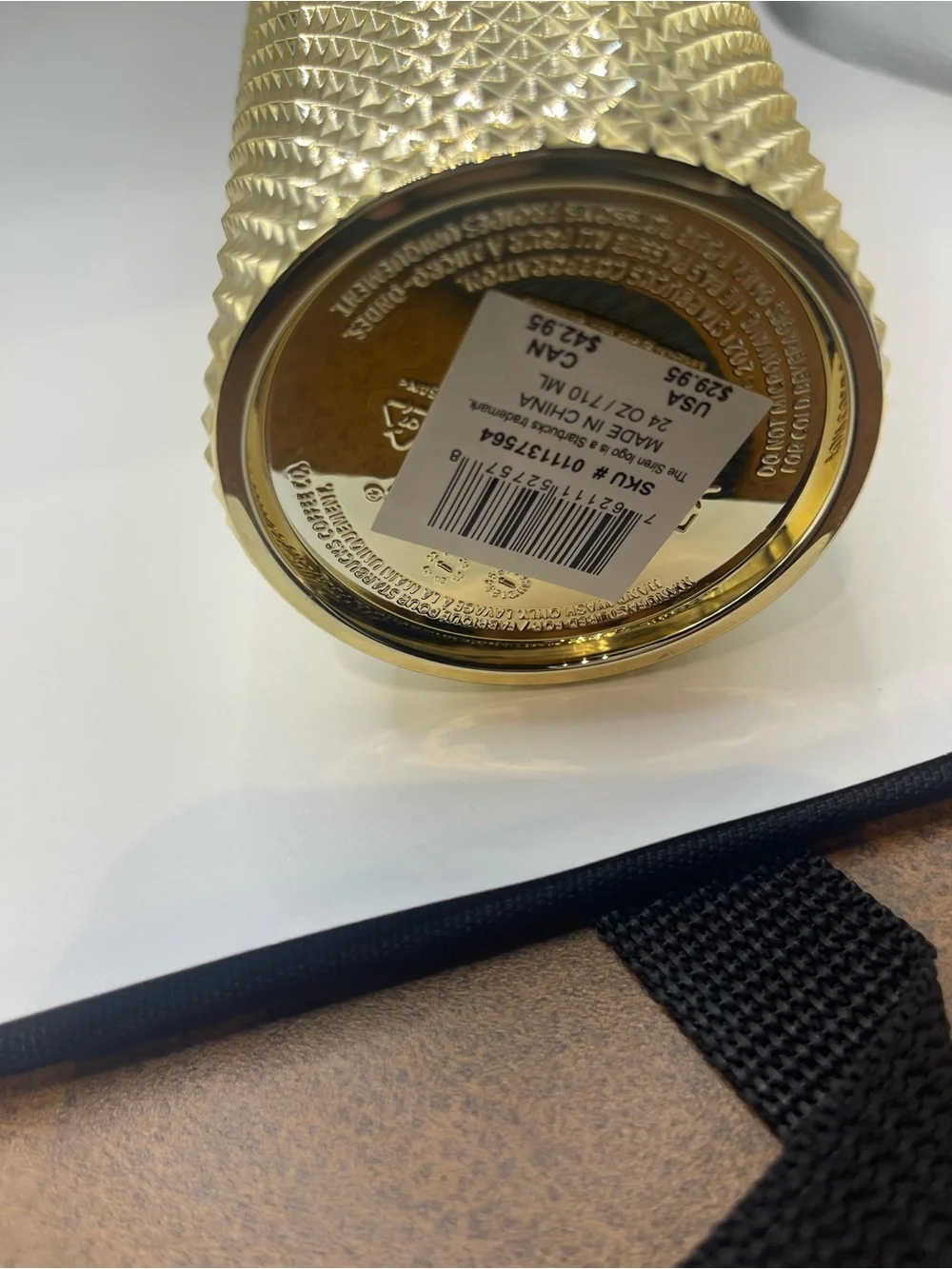 Starbucks Gold Studded Tumbler with Gold Straw Christmas 2022